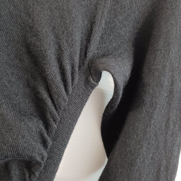Moda International Black Merino Wool Ruched Turtleneck Sweater Dress Size Small - Picture 6 of 8